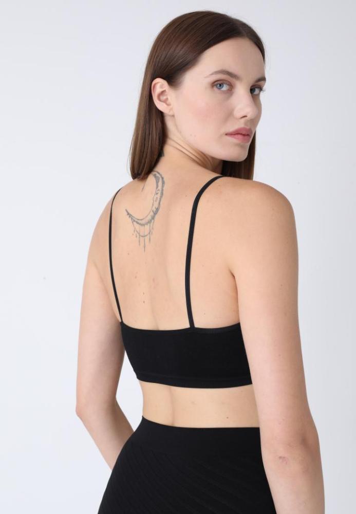 Bustieră Lejeră cu Bretele Subtiri – Fără Push-up,Culoare Negru,Engros